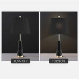 SOGA 2X 68cm Black Marble Bedside Desk Table Lamp Living Room Shade with Cone Shape Base - Cafe Supply