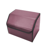 SOGA 2X  Leather Car Boot Collapsible Foldable Trunk Cargo Organizer Portable Storage Box Red Small - Cafe Supply