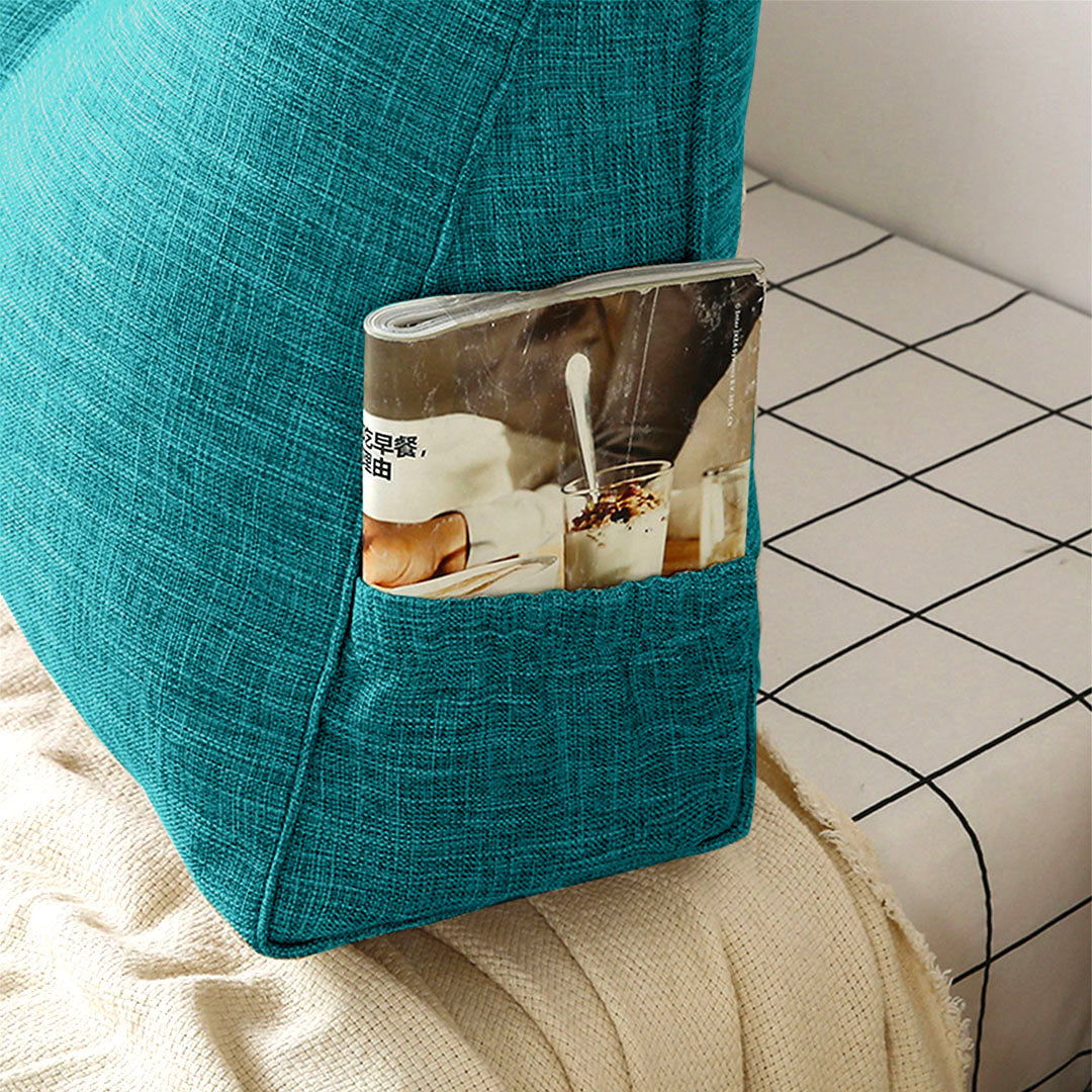 SOGA 2X 180cm Blue Green Triangular Wedge Bed Pillow Headboard Backrest Bedside Tatami Cushion Home Decor - Cafe Supply