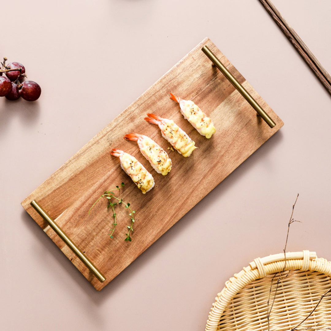SOGA 2X 39cm Brown  Rectangle Wooden Acacia Food Serving Tray Charcuterie Board Home Decor - Cafe Supply