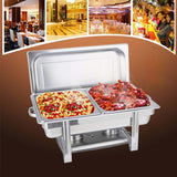 SOGA 4X Stainless Steel Chafing Double Tray Catering Dish Food Warmer - Cafe Supply