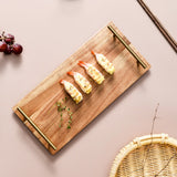 SOGA 36cm Brown Rectangle Wooden Acacia Food Serving Tray Charcuterie Board Centerpiece  Home Decor - Cafe Supply