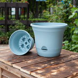 SOGA 19.5 cm Blue Plastic Plant Pot Self Watering Planter Flower Bonsai Outdoor Garden Decor Set of 2 - Cafe Supply