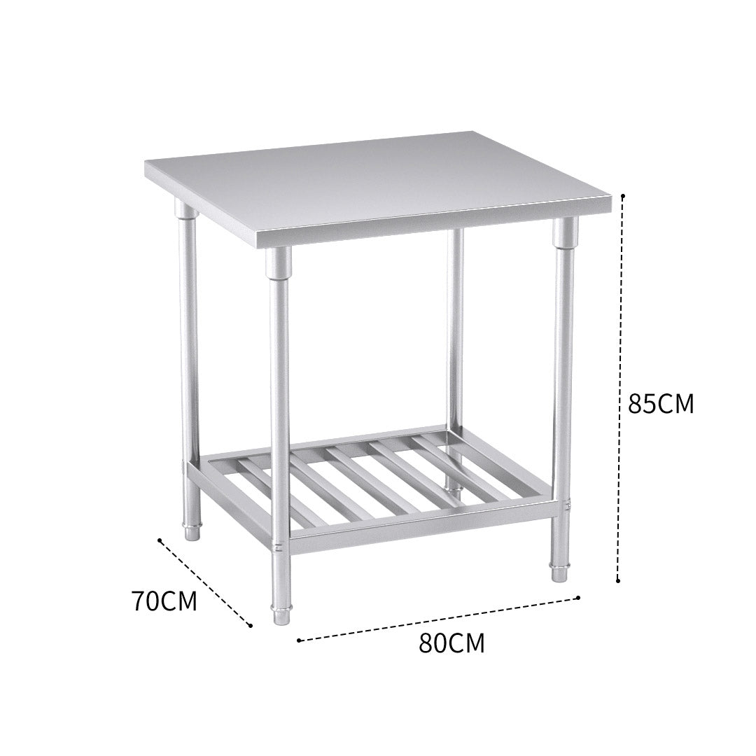 SOGA 80*70*85cm Commercial Catering Kitchen Stainless Steel Prep Work Bench