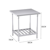 SOGA 80*70*85cm Commercial Catering Kitchen Stainless Steel Prep Work Bench