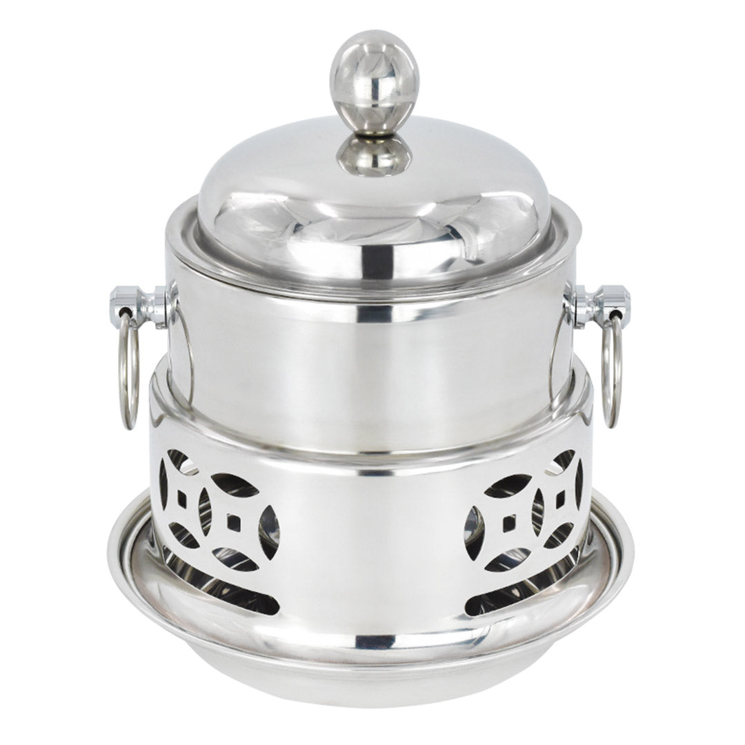 SOGA Stainless Steel Mini Asian Buffet Hot Pot Single Person Shabu Alcohol Stove Burner with Lid - Cafe Supply