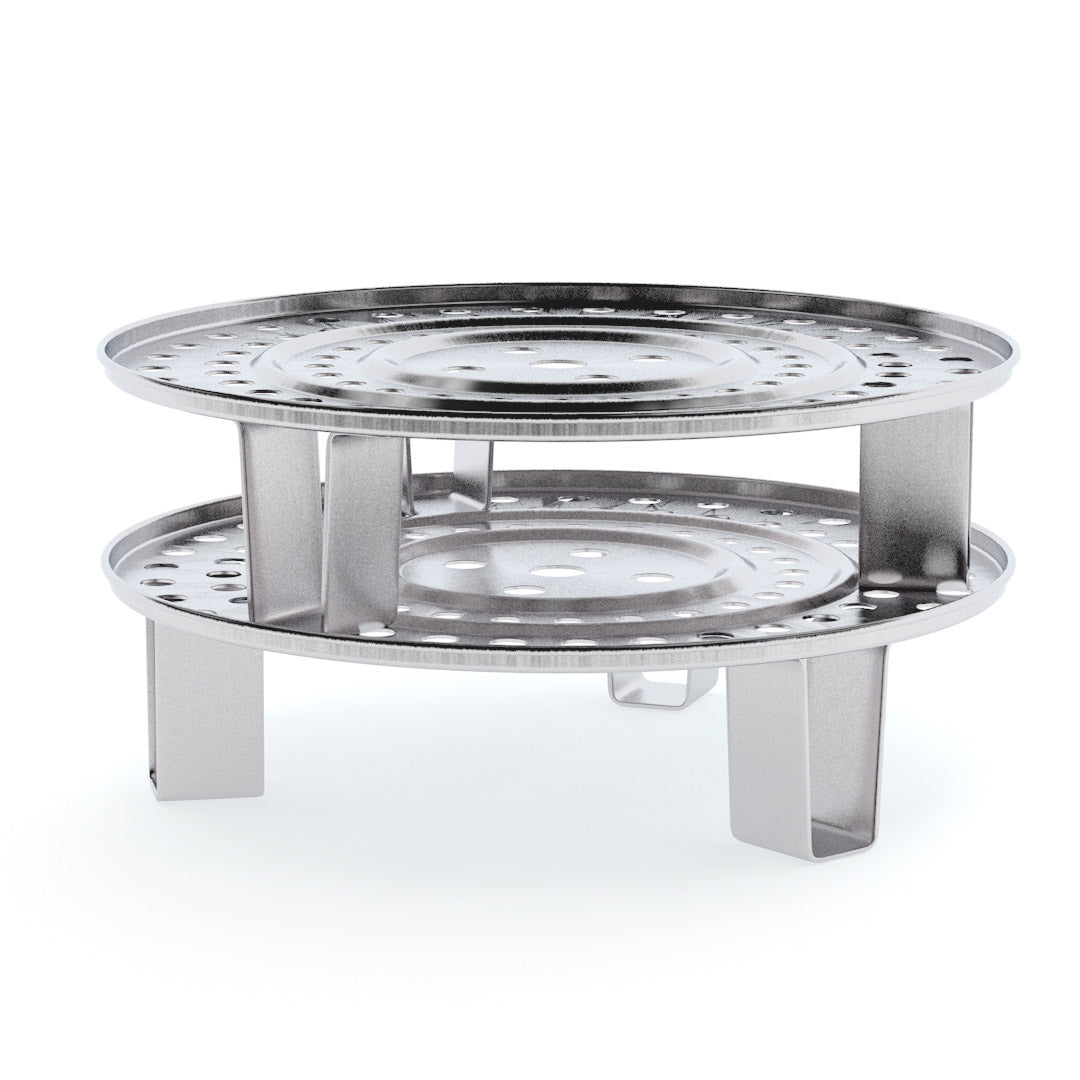 SOGA 2X 43cm Stainless Steel Steamer Insert Stock Pot Steaming Rack Stockpot Tray - Cafe Supply