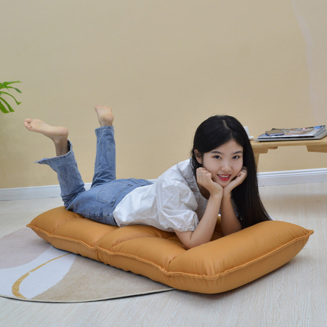 SOGA 2X Yellow Lounge Recliner Lazy Sofa Bed Tatami Cushion Collapsible Backrest Seat Home Office Decor - Cafe Supply