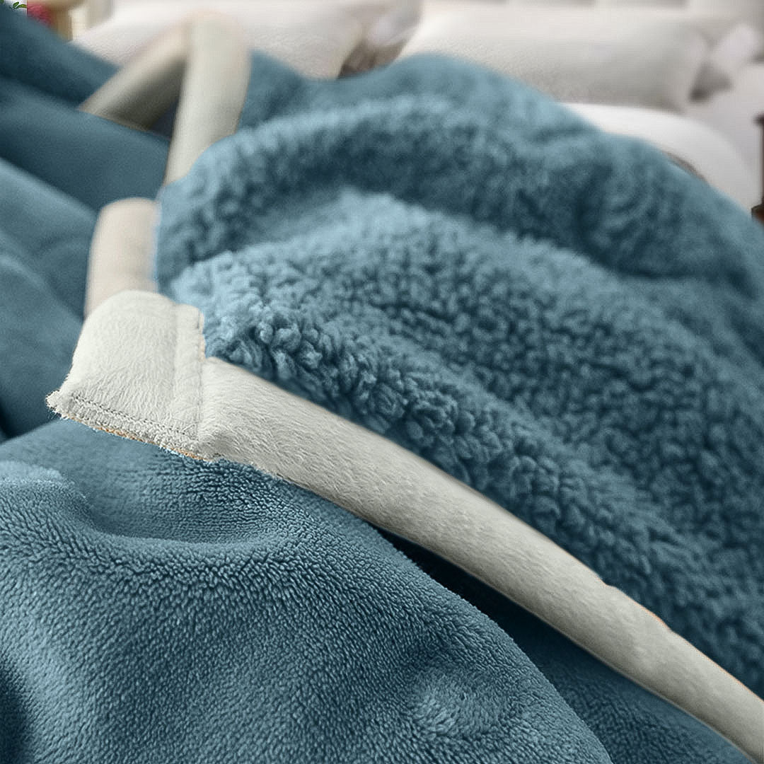 SOGA 2X Lake Blue Throw Blanket Warm Cozy Double Sided Thick Flannel Coverlet Fleece Bed Sofa Comforter - Cafe Supply