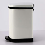 SOGA Foot Pedal Stainless Steel Rubbish Recycling Garbage Waste Trash Bin 10L U White - Cafe Supply