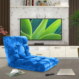 SOGA 2X Floor Recliner Folding Lounge Sofa Futon Couch Folding Chair Cushion Blue - Cafe Supply