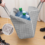 SOGA 2X Grey Plaid Large Storage Luggage Bag Double Zipper Foldable Travel Organiser Essentials - Cafe Supply