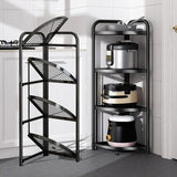 SOGA 2X 4 Tier Steel Triangular  Corner Stand Multi-Functional Shelves Portable Storage Organizer - Cafe Supply