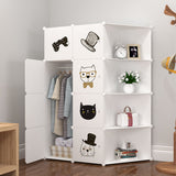 SOGA 10 Cubes White Portable Wardrobe Divide-Grid Modular Storage Organiser Foldable Closet with Doors - Cafe Supply