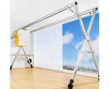 SOGA 2.0m Portable Standing Clothes Drying Rack Foldable Space-Saving Laundry Holder with Wheels - Cafe Supply