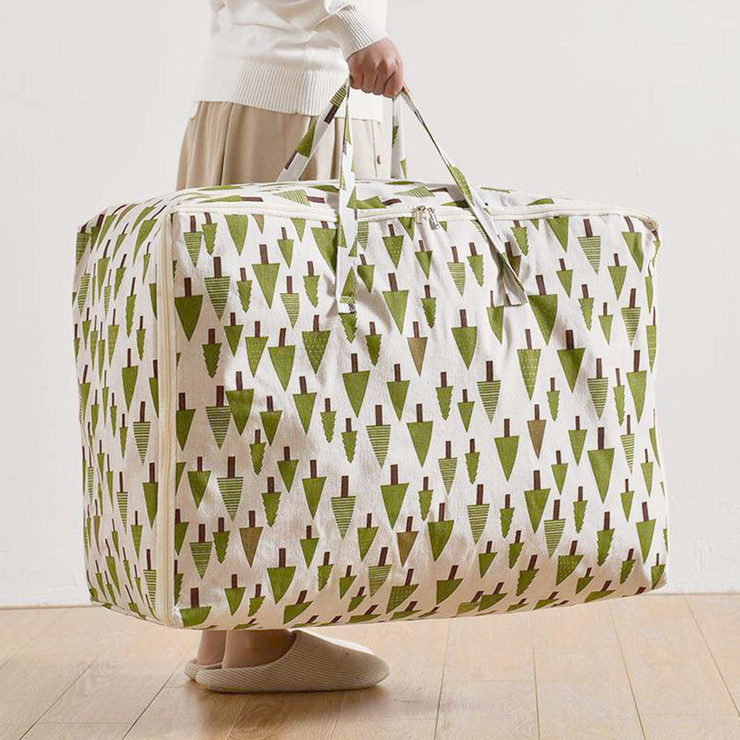 SOGA 2X Green Pine Tree  Medium Storage Luggage Bag Double Zipper Foldable Travel Organiser Essentials - Cafe Supply