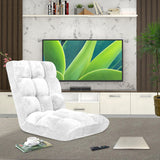 SOGA 2X Floor Recliner Folding Lounge Sofa Futon Couch Folding Chair Cushion White - Cafe Supply