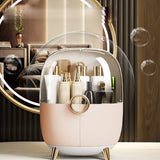 SOGA 2X Pink Transparent Countertop Makeup Organiser Cosmetic Storage Waterproof Dustproof Bathroom Skincare Holder with Lid - Cafe Supply