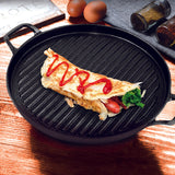 SOGA 28cm Ribbed Cast Iron Frying Pan Skillet Coating Steak Sizzle Platter - Cafe Supply