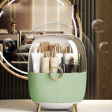 SOGA 2X Green Transparent Countertop Makeup Organiser Cosmetic Storage Waterproof Dustproof Bathroom Skincare Holder with Lid - Cafe Supply