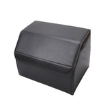 SOGA 2X Leather Car Boot Collapsible Foldable Trunk Cargo Organizer Portable Storage Box Black Small - Cafe Supply