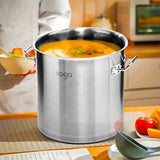 SOGA Stock Pot 21L Top Grade Thick Stainless Steel Stockpot 18/10 Without Lid - Cafe Supply