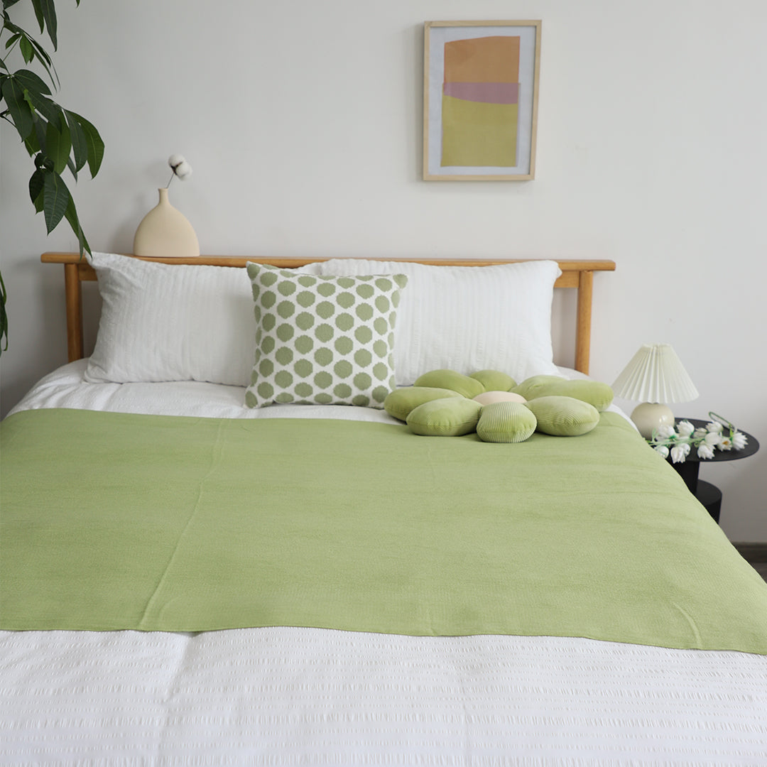 SOGA 2X Green Acrylic Knitted Throw Blanket Solid Fringed Warm Cozy Woven Cover Couch Bed Sofa Home Decor - Cafe Supply