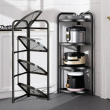 SOGA 4 Tier Steel Triangular  Corner Stand Multi-Functional Shelves Portable Storage Organizer - Cafe Supply