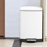 SOGA Foot Pedal Stainless Steel Rubbish Recycling Garbage Waste Trash Bin Rectangular Shape 12L White - Cafe Supply