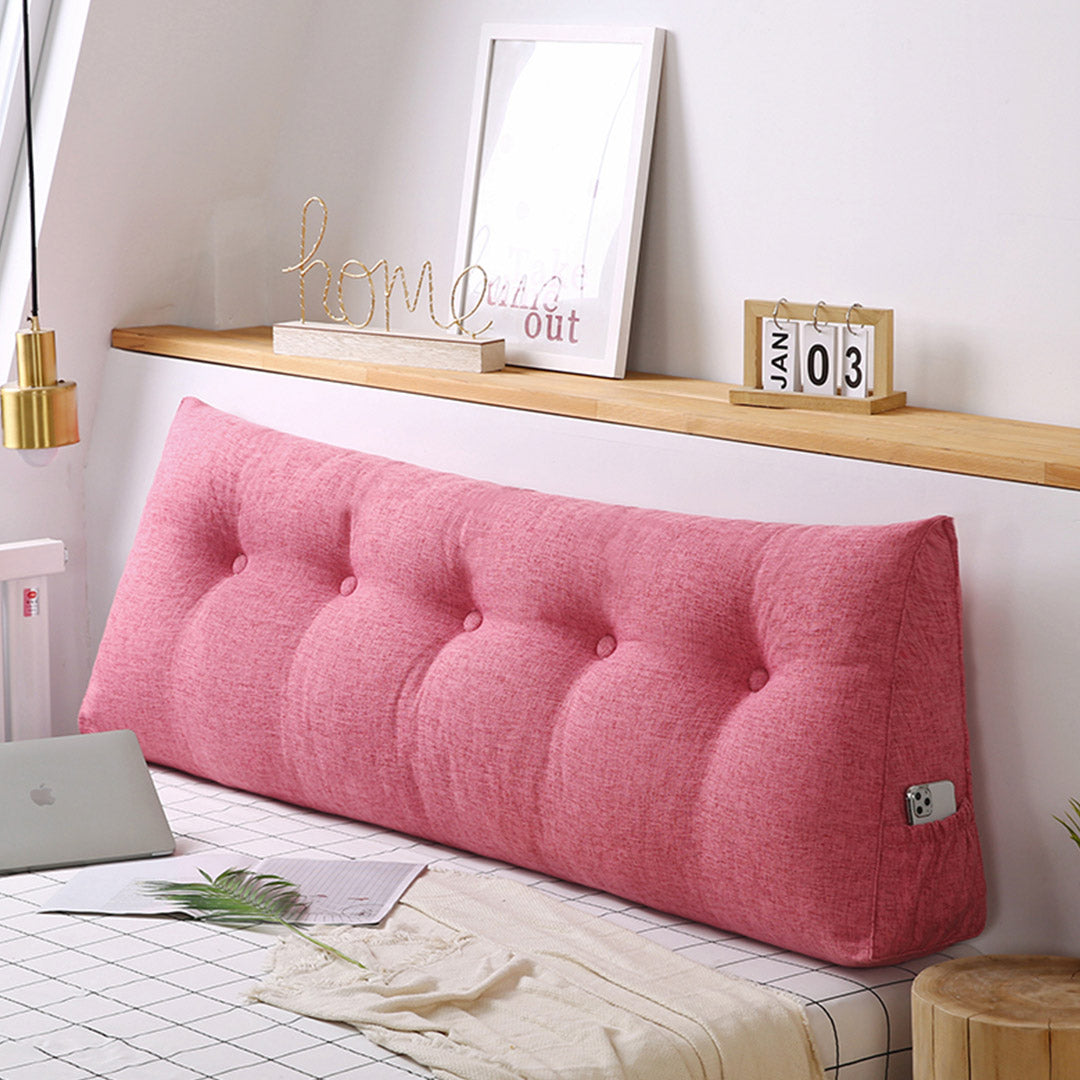 SOGA 2X 180cm Pink Triangular Wedge Bed Pillow Headboard Backrest Bedside Tatami Cushion Home Decor - Cafe Supply