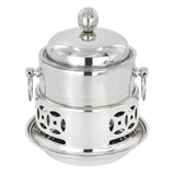 SOGA 2X Stainless Steel Mini Asian Buffet Hot Pot Single Person Shabu Alcohol Stove Burner with Lid - Cafe Supply