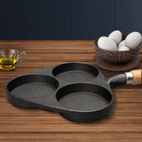 SOGA 3 Mold Cast Iron Breakfast Fried Egg Pancake Omelette Fry Pan - Cafe Supply