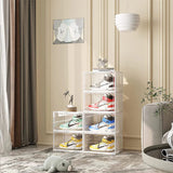 SOGA 2X 6 Tier Transparent Portable Shoe Organiser Sneaker Footwear Folding Plastic Bin Stackable Storage Box with Magnetic Door - Cafe Supply