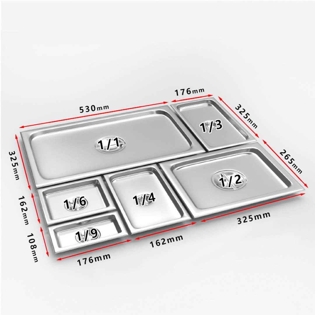 SOGA 2X Gastronorm GN Pan Lid Full Size 1/1 Stainless Steel Tray Top Cover - Cafe Supply