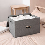 SOGA 2X Grey Super Large Foldable Canvas Storage Box Cube Clothes Basket Organiser Home Decorative Box - Cafe Supply