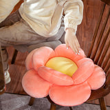 SOGA 2X Red Double Flower Shape Cushion Soft Bedside Floor Plush Pillow Home Decor - Cafe Supply