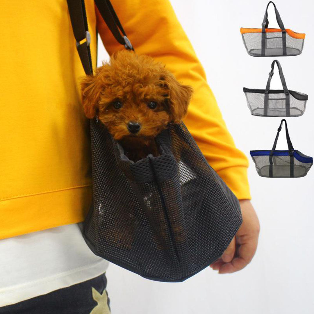 SOGA 2X Black Pet Carrier Bag Breathable Net Mesh Tote Pouch Dog Cat Travel Essentials - Cafe Supply