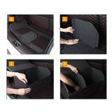 SOGA 2X Leather Car Boot Collapsible Foldable Trunk Cargo Organizer Portable Storage Box Black/Red Stitch Large - Cafe Supply