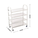 SOGA 2X 4 Tier Stainless Steel Kitchen Dinning Food Cart Trolley Utility Size Square Medium - Cafe Supply