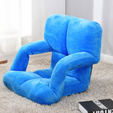 SOGA Foldable Lounge Cushion Adjustable Floor Lazy Recliner Chair with Armrest Blue - Cafe Supply