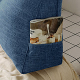 SOGA 2X 180cm Blue Triangular Wedge Bed Pillow Headboard Backrest Bedside Tatami Cushion Home Decor - Cafe Supply