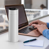 SOGA 500ML Stainless Steel Smart LCD Thermometer Display Bottle Vacuum Flask Thermos White - Cafe Supply