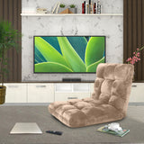 SOGA 2X Floor Recliner Folding Lounge Sofa Futon Couch Folding Chair Cushion Light Apricot - Cafe Supply