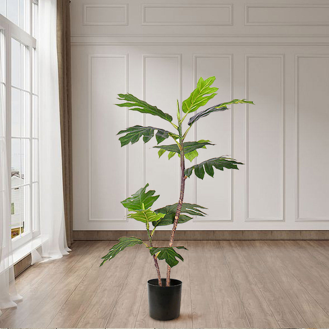SOGA 4X 90cm 2-Trunk Artificial Natural Green Split-Leaf Philodendron Tree Fake Tropical Indoor Plant Home Office Decor - Cafe Supply