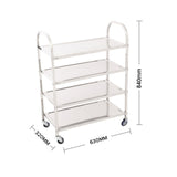 SOGA 2X 4 Tier Stainless Steel Kitchen Dinning Food Cart Trolley Utility Size Square Large - Cafe Supply
