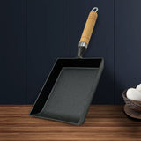 SOGA 2X Cast Iron Tamagoyaki Japanese Omelette Egg Frying Skillet Fry Pan Wooden Handle - Cafe Supply