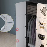 SOGA 8 Cubes Black Portable Wardrobe Divide-Grid Modular Storage Organiser Foldable Closet - Cafe Supply