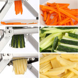 SOGA 2X Commercial Potato French Fry Fruit Vegetable Cutter Stainless Steel 3 Blades - Cafe Supply