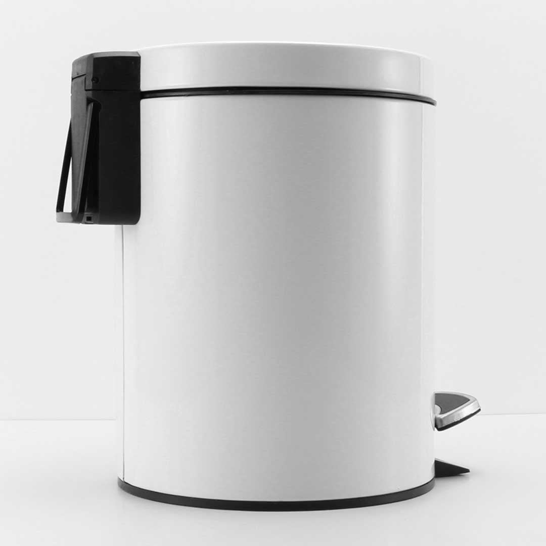 SOGA 2X 12L Foot Pedal Stainless Steel Rubbish Recycling Garbage Waste Trash Bin Round White - Cafe Supply