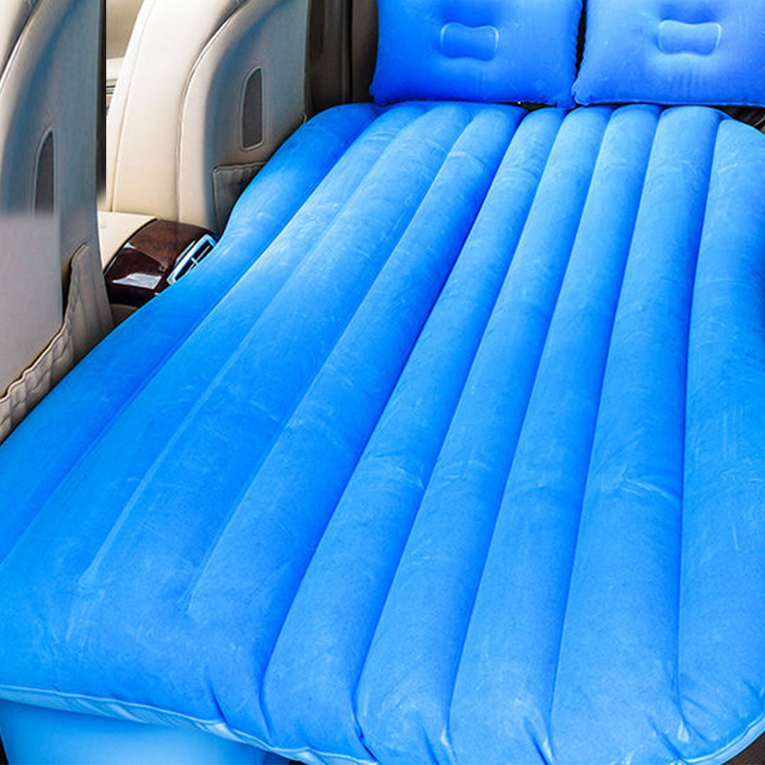 SOGA Blue Stripe Inflatable Car Mattress Portable Camping Rest Air Bed Travel Compact Sleeping Kit Essentials - Cafe Supply